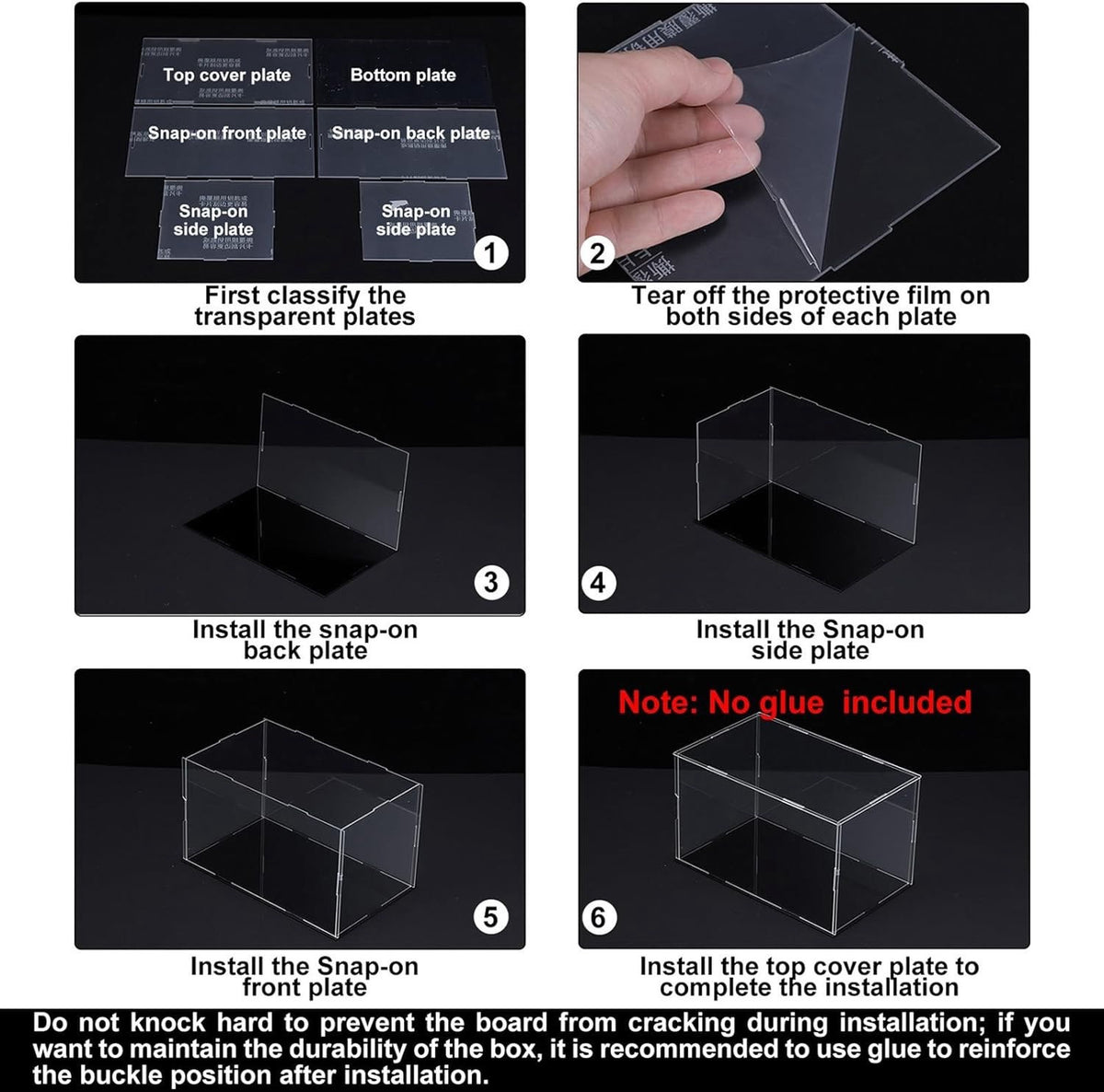 Acrylic Display Case Box Clear 36x36x26cm Dustproof Collectibles Figure Showcase