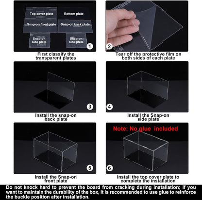 Acrylic Display Case Box Clear 36x36x26cm Dustproof Collectibles Figure Showcase