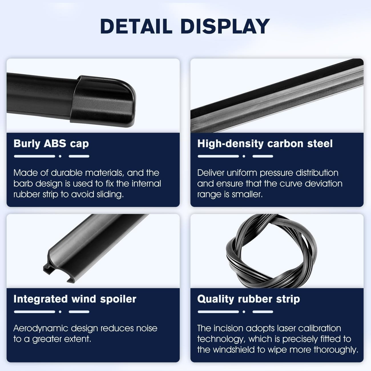 Front Rear Wiper Blades Set for Fiat 500 07+ Ford Ka MK2 10+ 24 14 11 Inch