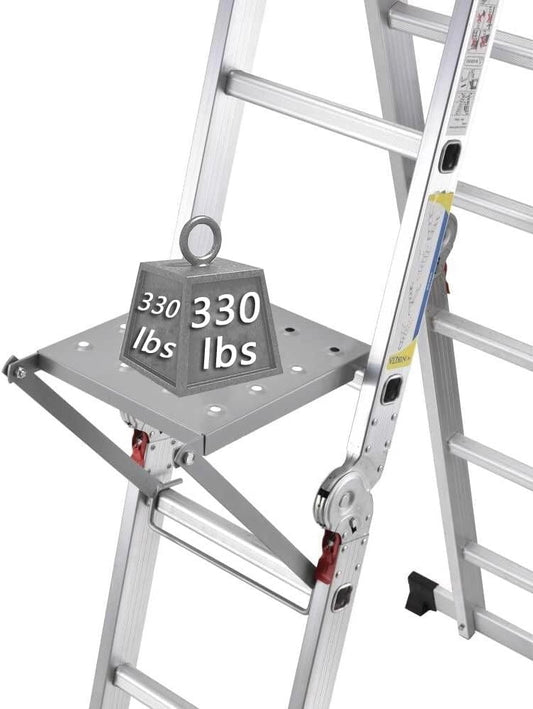 Extension Ladder Work Platform Tool Stand Anti Slip 330lb Capacity Foldable