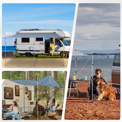 Campervan Awning Sun Canopy 250x240cm Waterproof Van Sunshade Rail Suction Cup K