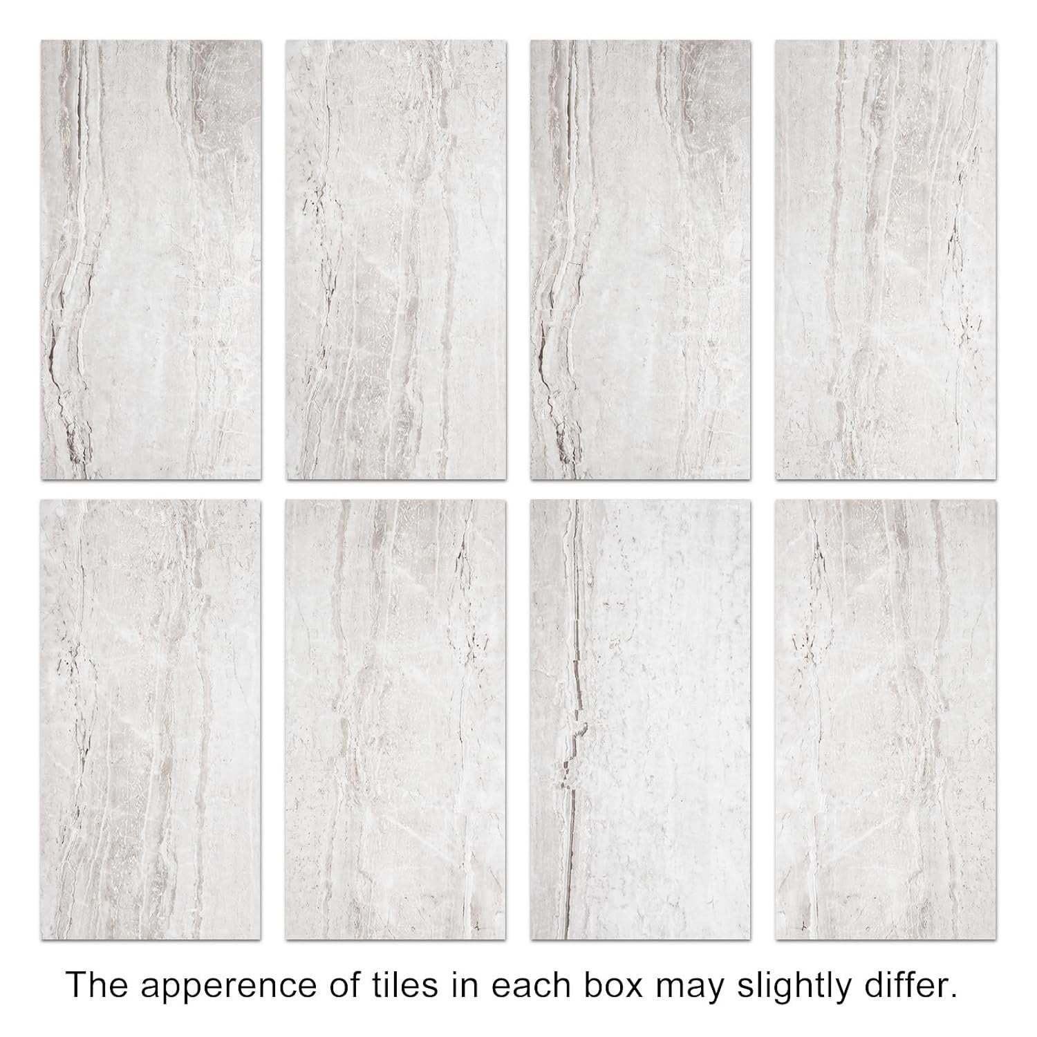 Self Adhesive Floor Tiles Stone Effect Vinyl Flooring Peel Stick 61 x 30.5 cm