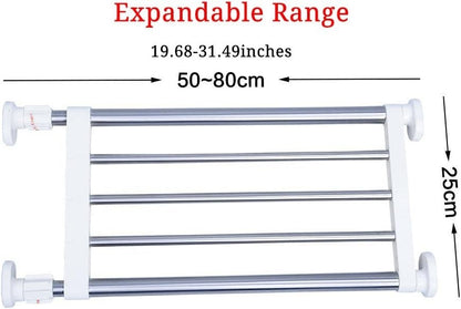 Expandable Wardrobe Shelf Rack 50-80cm Ivory Tension Storage Organiser No Drill