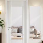 Over Door Full Length Hanging Mirror 122x35cm White Frame Bedroom