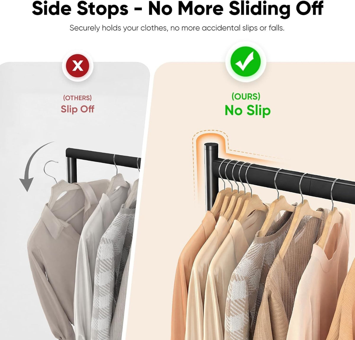 Clothes Rail Rack Heavy Duty Double Hanging Garment Stand 152cm 160kg Wheels
