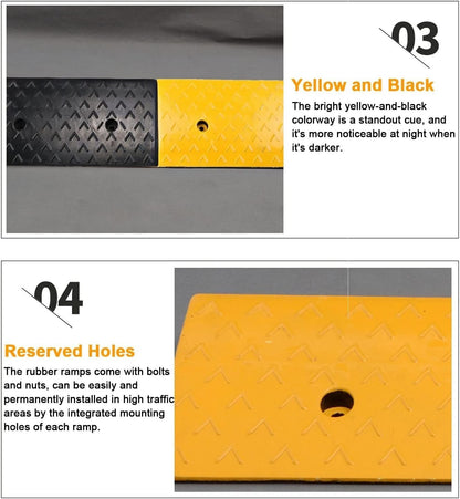 Heavy Duty Rubber Kerb Ramp 2in Rise Non Slip Driveway Wheelchair