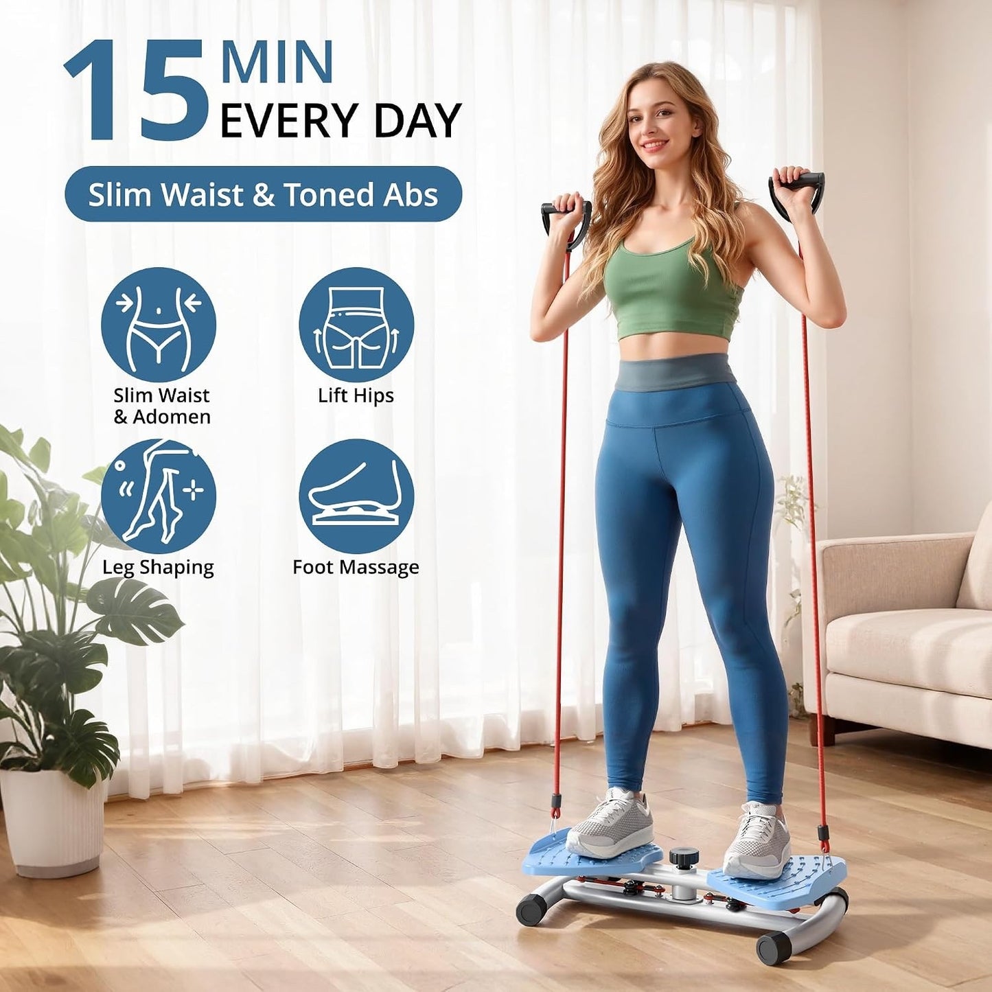Ab Machine Waist Twister Exercise Board Home Gym Core Workout Non Slip 380lbs