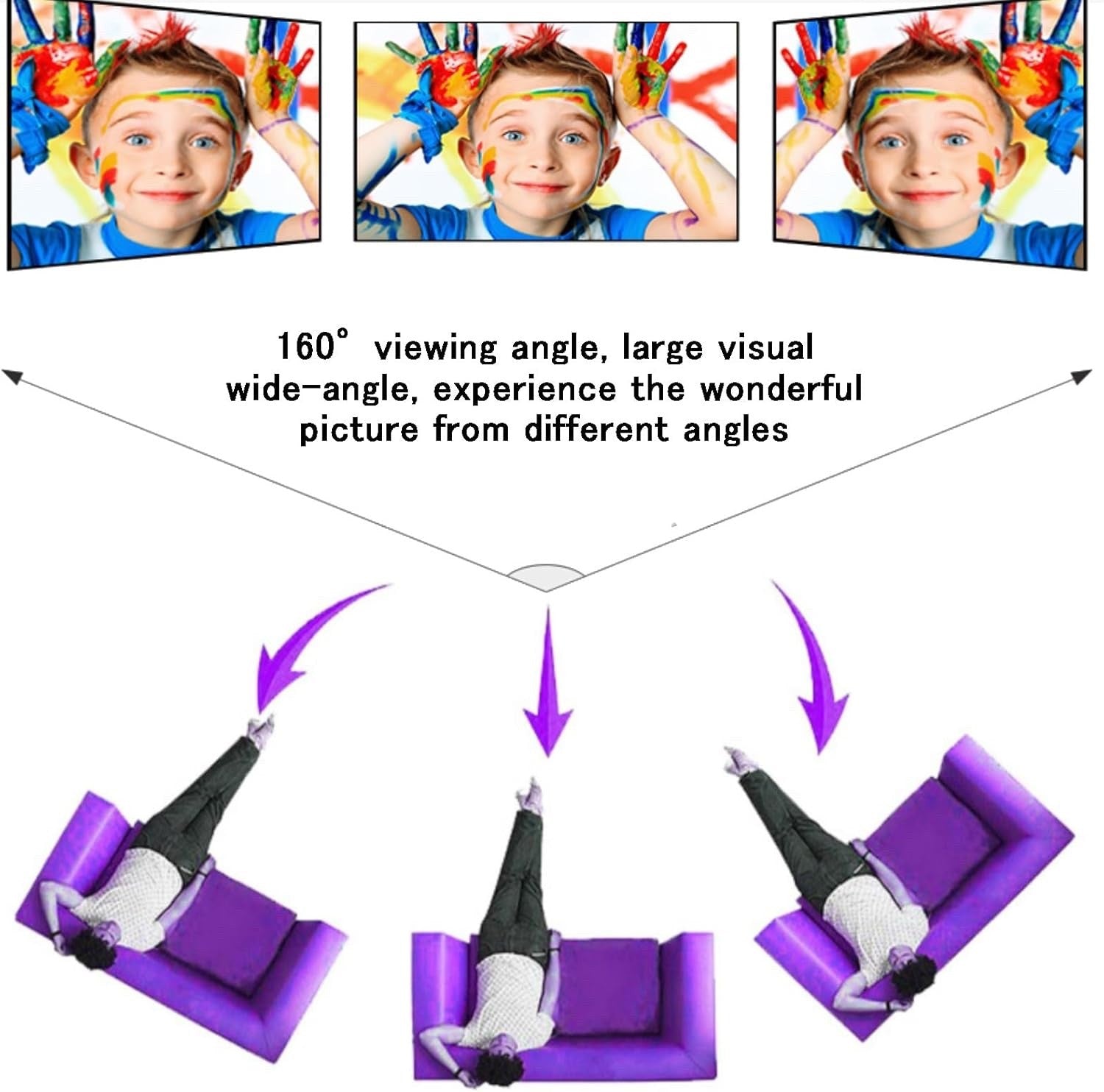 50 Inch Portable Projector Screen 16:9 Tabletop Retractable Indoor Outdoor