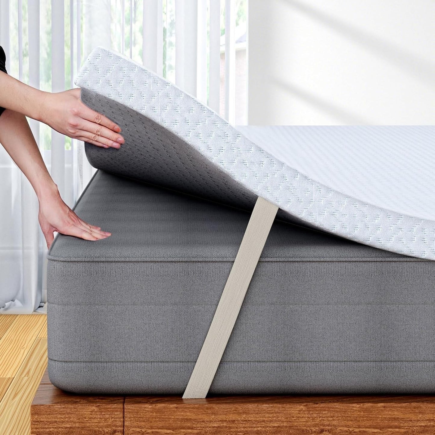 Mattress Topper King 150x200x7cm Memory Foam Washable Cover Back Support