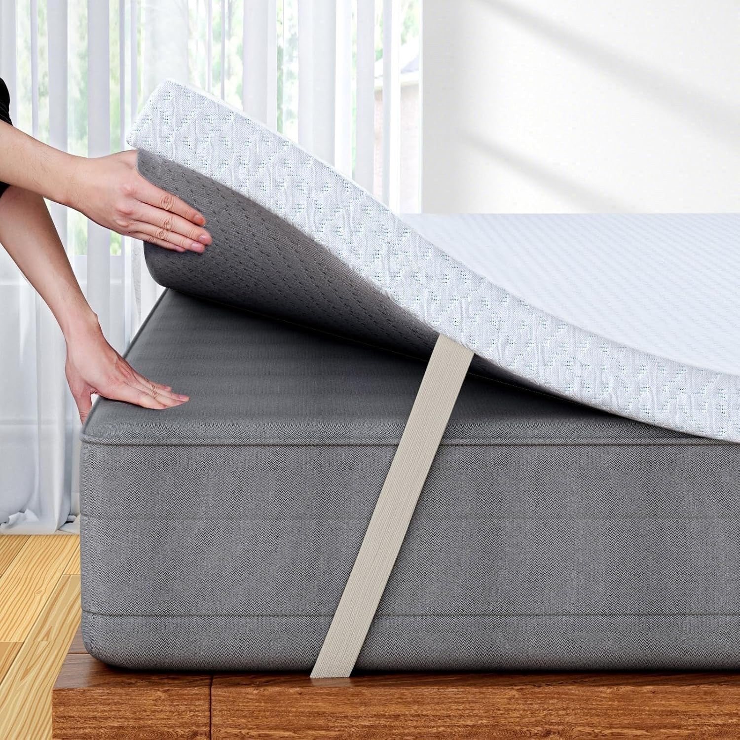 Mattress Topper King 150x200x7cm Memory Foam Washable Cover Back Support