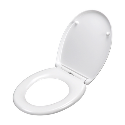 Oval Toilet Seat Duroplast Soft Close White Quick Release Easy Clean 44.5x37.5cm
