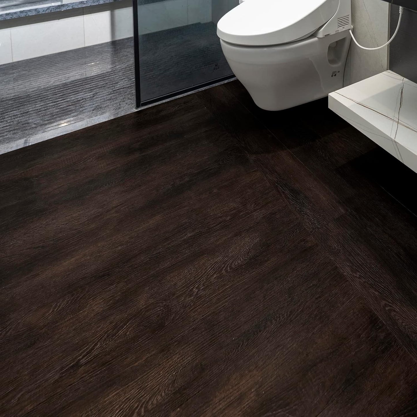 Peel Stick Vinyl Floor Tiles 36pc Dark Poplar 2.0mm Waterproof 5.02sqm Pack