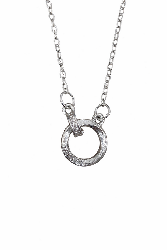148x Pendant Necklace Silver Tone Circle Bar Adjustable Chain Minimalist Women