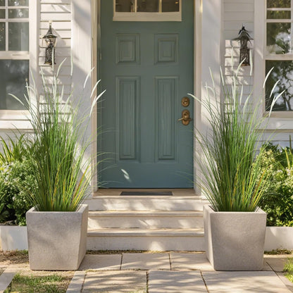 Artificial Reed Grass 3ft 2 Pack White Faux Cattail Potted Plants Decor Indoor