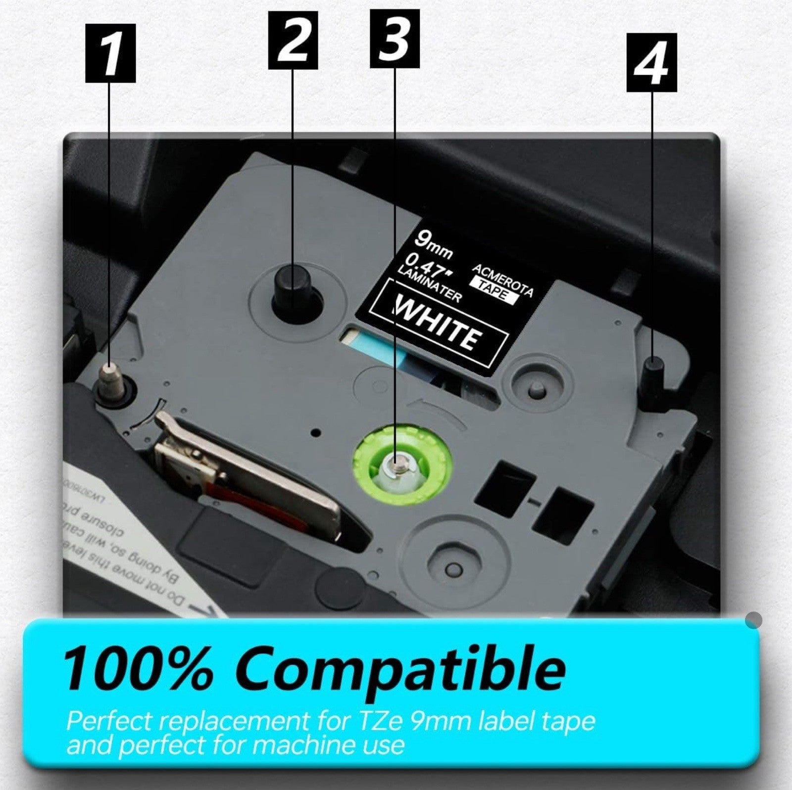 Acmerota Tze-325 Label Tape Replace for Brother Tze325 TZ-325 9mm*8m