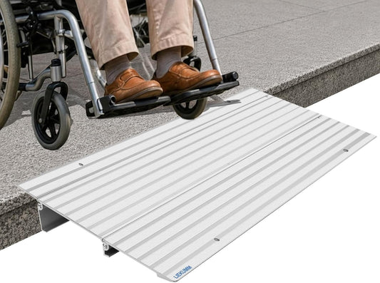 Wheelchair Ramp Mobility Scooter Threshold Aluminium 5cm 360kg Non Slip Silver