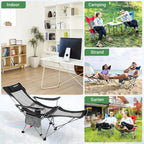 #WEJOY Folding Camping Chairs Reclining Adjustable with Detachable Footrest