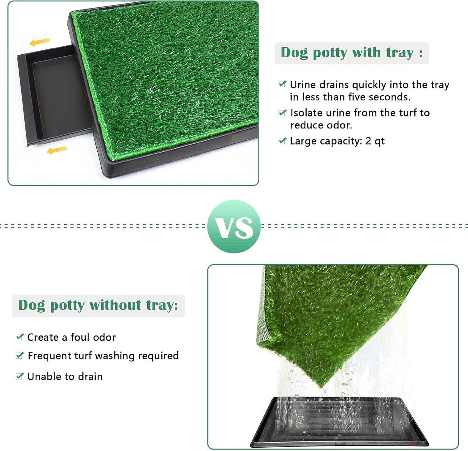 Dog Toilet Grass Pad XL 76x51 Puppy Training Tray Indoor Pet Potty Turf