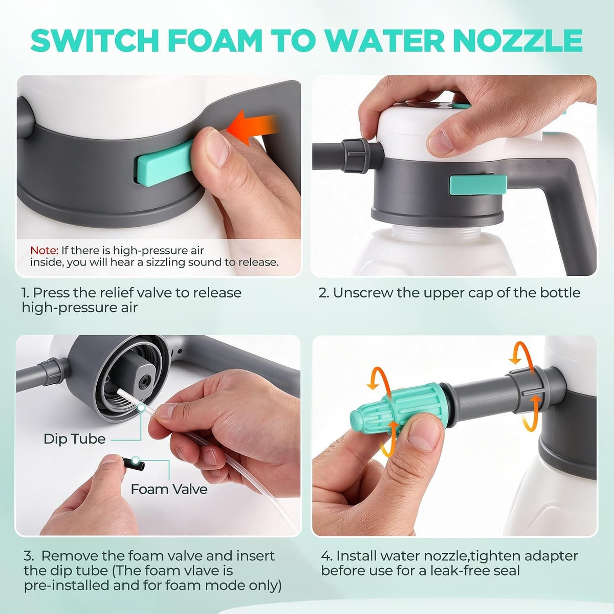 Foam Sprayer Electric 1.8L Cordless Car Wash Water Spray 90° Battery Display