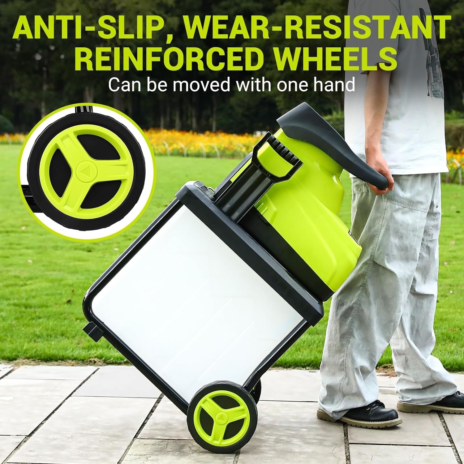 2800W Electric Garden Shredder 60L Box 45mm Branch Chipper Mulcher Safety Switch