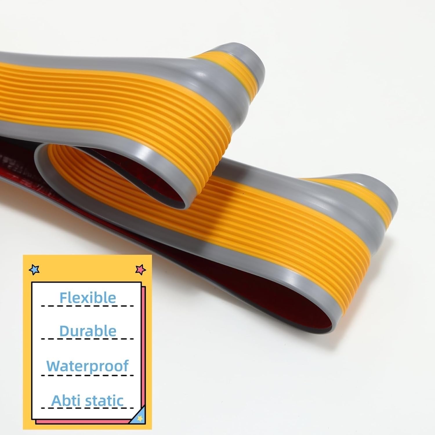 Self Adhesive Anti Slip Stair Nosing 10m Black Vinyl Rubber Edge Trim