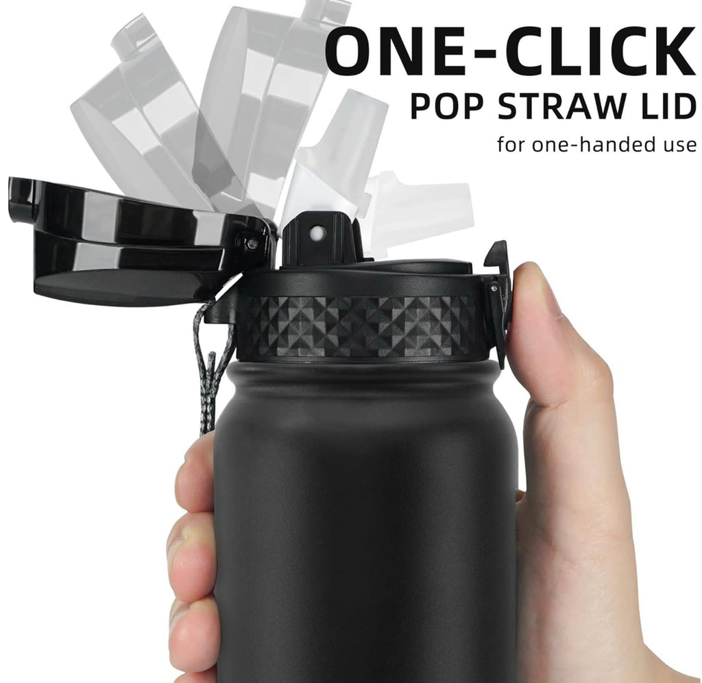 Fanhaw 600 ml Insulated Stainless Steel Water Bottle with 1 Lid (Chug Lid) - Fo