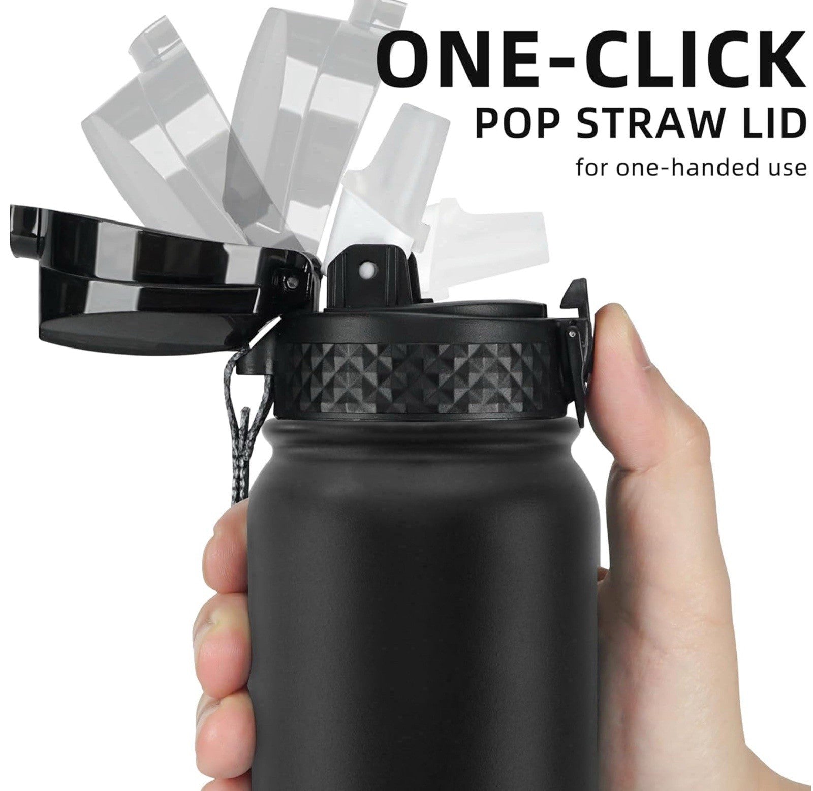 Fanhaw 600 ml Insulated Stainless Steel Water Bottle with 1 Lid (Chug Lid) - Fo