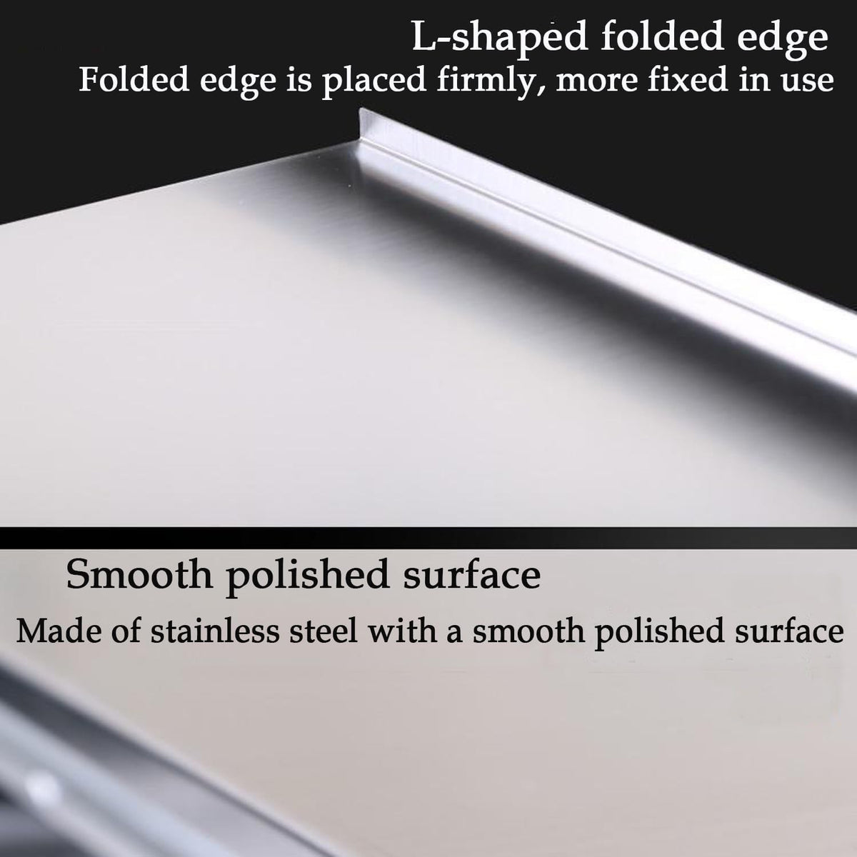 Cutting Board Stainless Steel Chopping Board 80x50cm Pastry Worktop Rolling Pin