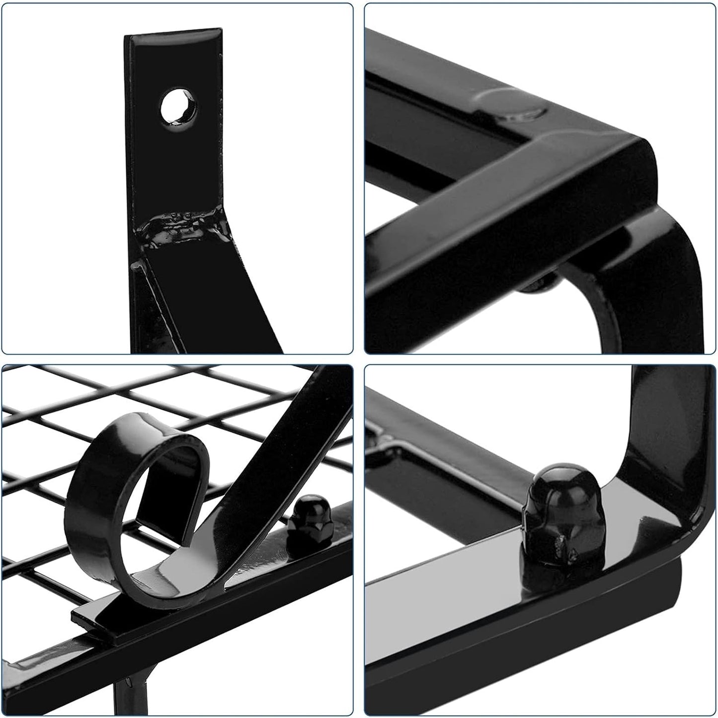 Metal Hanging Pan Pot Rack Wall Mounted With 10 Hook Holders Kitchen Storage