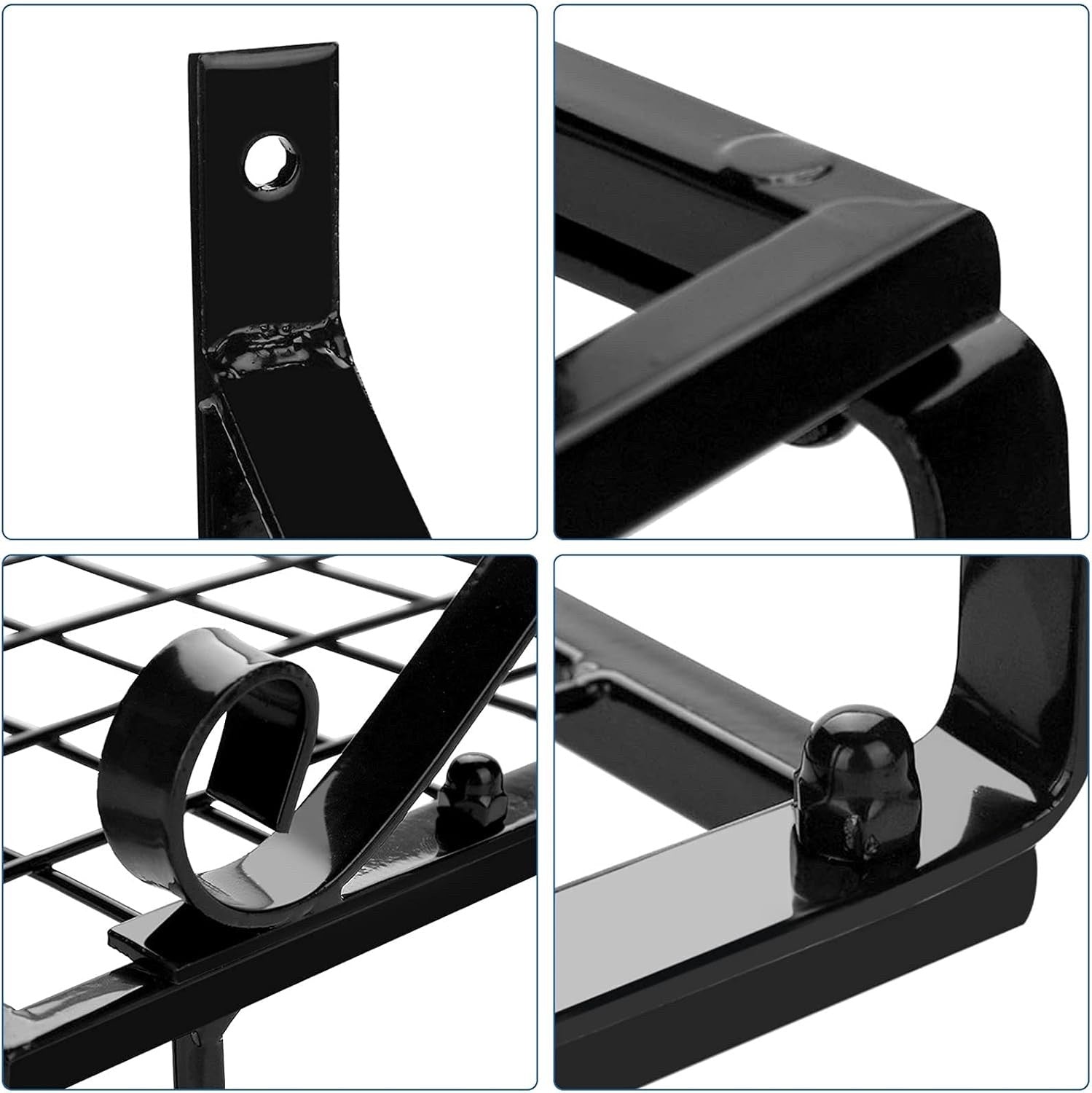 Metal Hanging Pan Pot Rack Wall Mounted With 10 Hook Holders Kitchen Storage