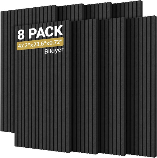 TONOR 8-Pack Bilayer Acoustic Panels Large Self-adhesive 47.24” * 23.62” * 0.72"