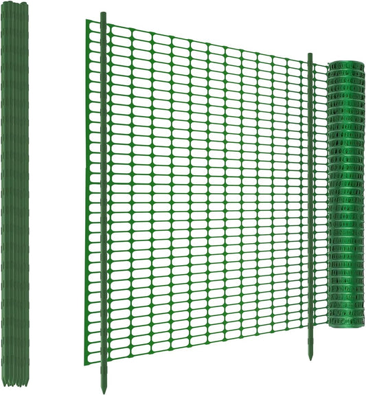 Temporary Garden Fence Mesh 1m x 30m Plastic Barrier 30 Pins Dog Chicken Roll