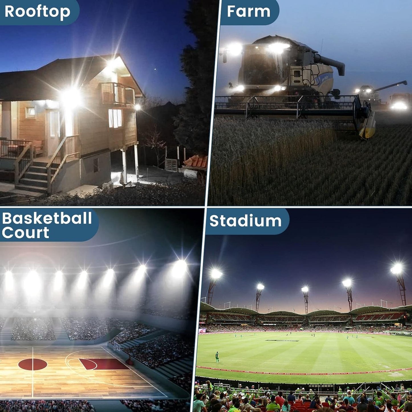 LED Flood Lights Outdoor 400W 40000LM IP67 Waterproof 6500K Security 2 Pack