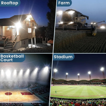LED Flood Lights Outdoor 400W 40000LM IP67 Waterproof 6500K Security 2 Pack