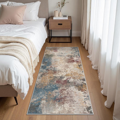 Washable Area Rug 240x300cm Non Slip Low Pile Large Living Dining Room Carpet