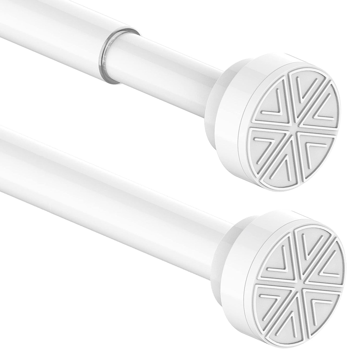 Shower Curtain Pole No Drill Tension Rod 190-410cm White 32mm Bathroom Heavy