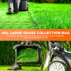 Litheli 40V Cordless Lawn Mower 43cm Brushless 2x4.0Ah Battery 40L