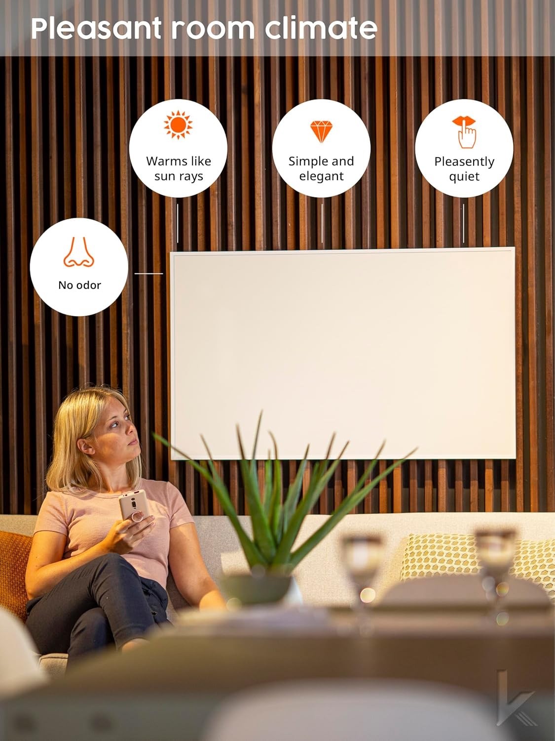 800W Infrared Space Heater TUV Approved Overheat Safe 21m² Plug In