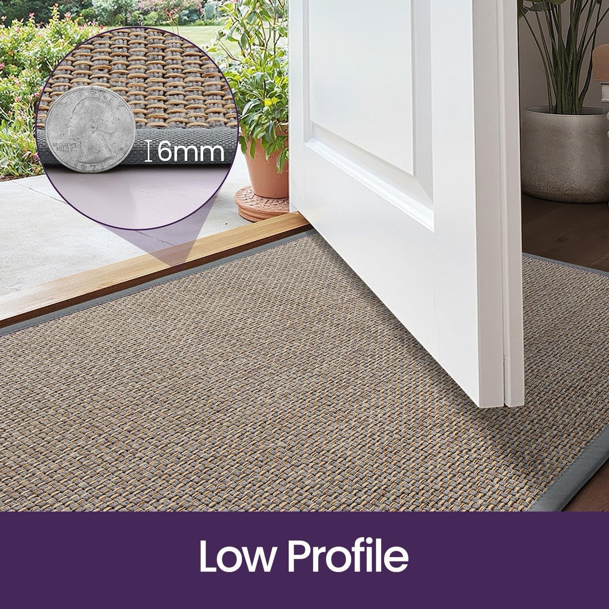 Door Mat Indoor Entrance Rug 80x120cm Grey Dirt Trapper Non Slip Rubber Backed