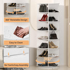 7 Tier Rotating Shoe Rack 360 Degree Spinning Storage Holds 28 Pairs