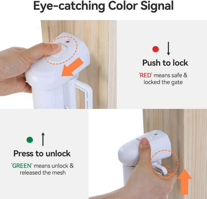 Retractable Baby Gate Extra Wide 180cm 84cm Tall White Child Pet Safety Mesh