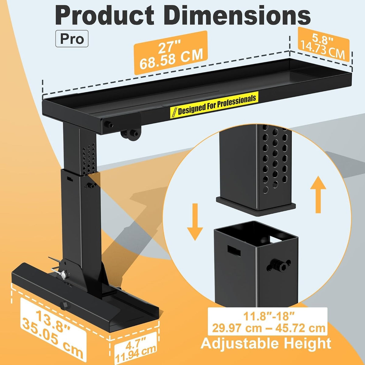 Ladder Leveler Stairs Foldable Extender 11.8-18in 800lb Steel Non-Slip Black