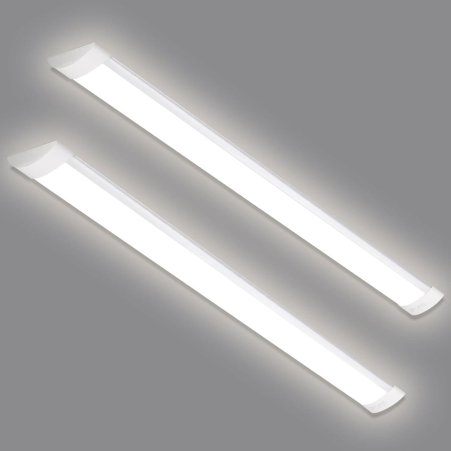 LED Batten Lights 5FT 2 Pack 50W 4500LM 4000K Ceiling Garage Workshop Strip