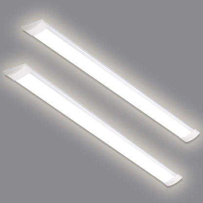 LED Batten Lights 5FT 2 Pack 50W 4500LM 4000K Ceiling Garage Workshop Strip