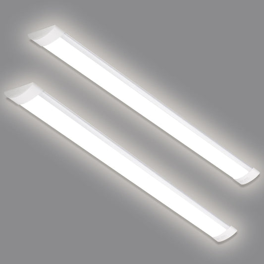 LED Batten Lights 5FT 2 Pack 50W 4500LM 4000K Ceiling Garage Workshop Strip