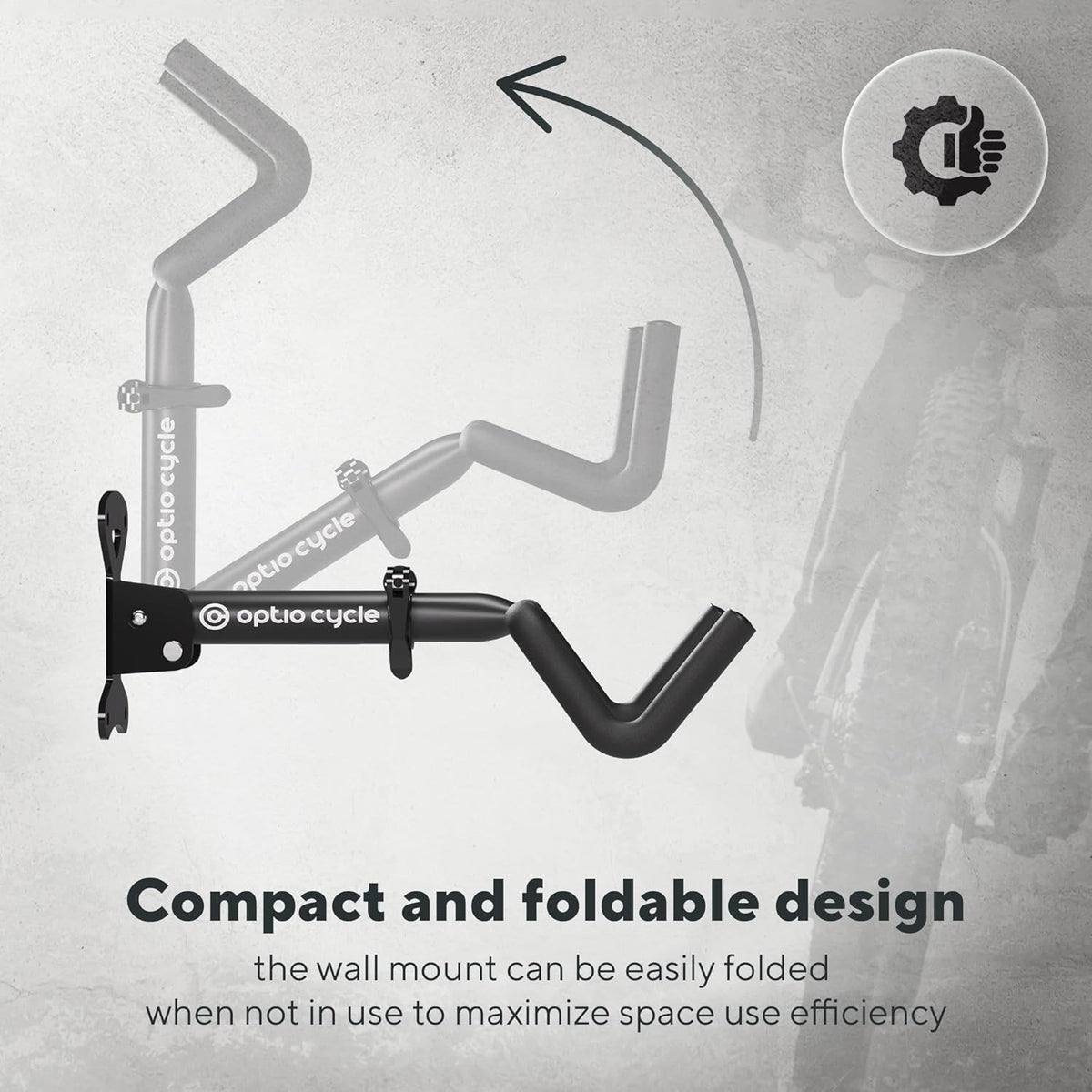 Bike Wall Mount Rack Foldable Adjustable 25kg Horizontal MTB Road E-Bike Garage