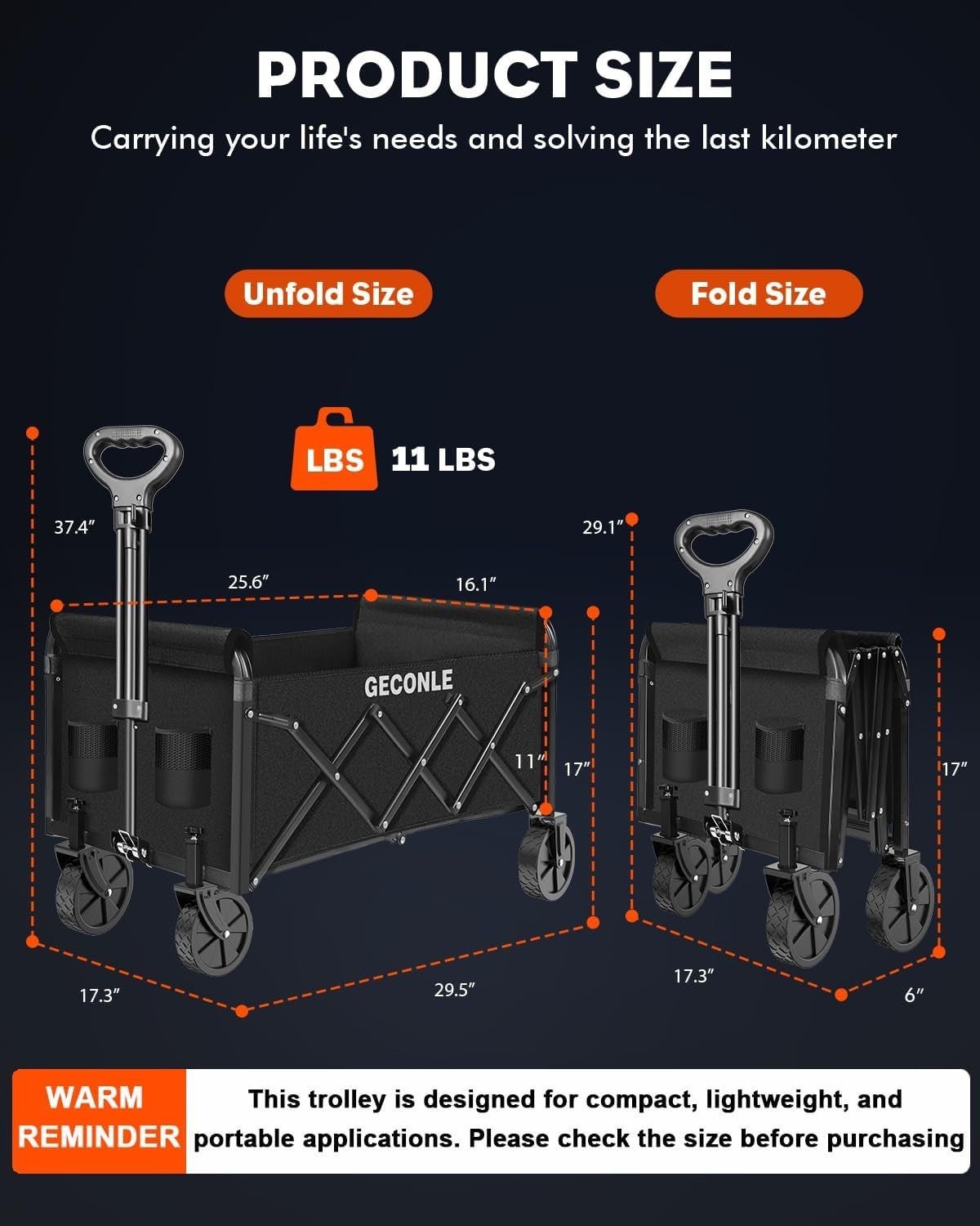 Folding Camping Trolley Cart 100L 100kg Collapsible Festival Wagon 4 Wheels Blac