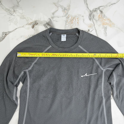 Mens Dry Fit Training Shirt Pearl Grey Long Sleeve Gym Top Size Small Forza NWT