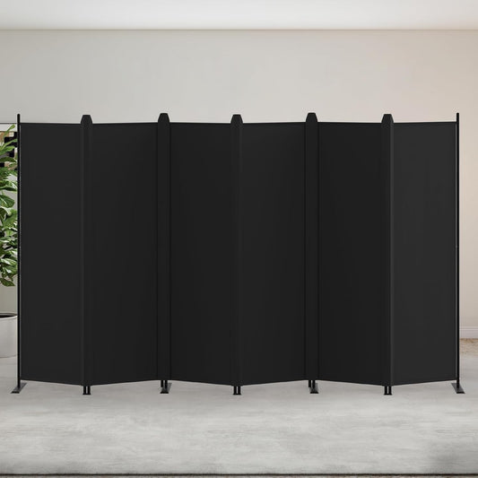 6 Panel Room Divider Folding Privacy Screen Freestanding Black Partition Home Of
