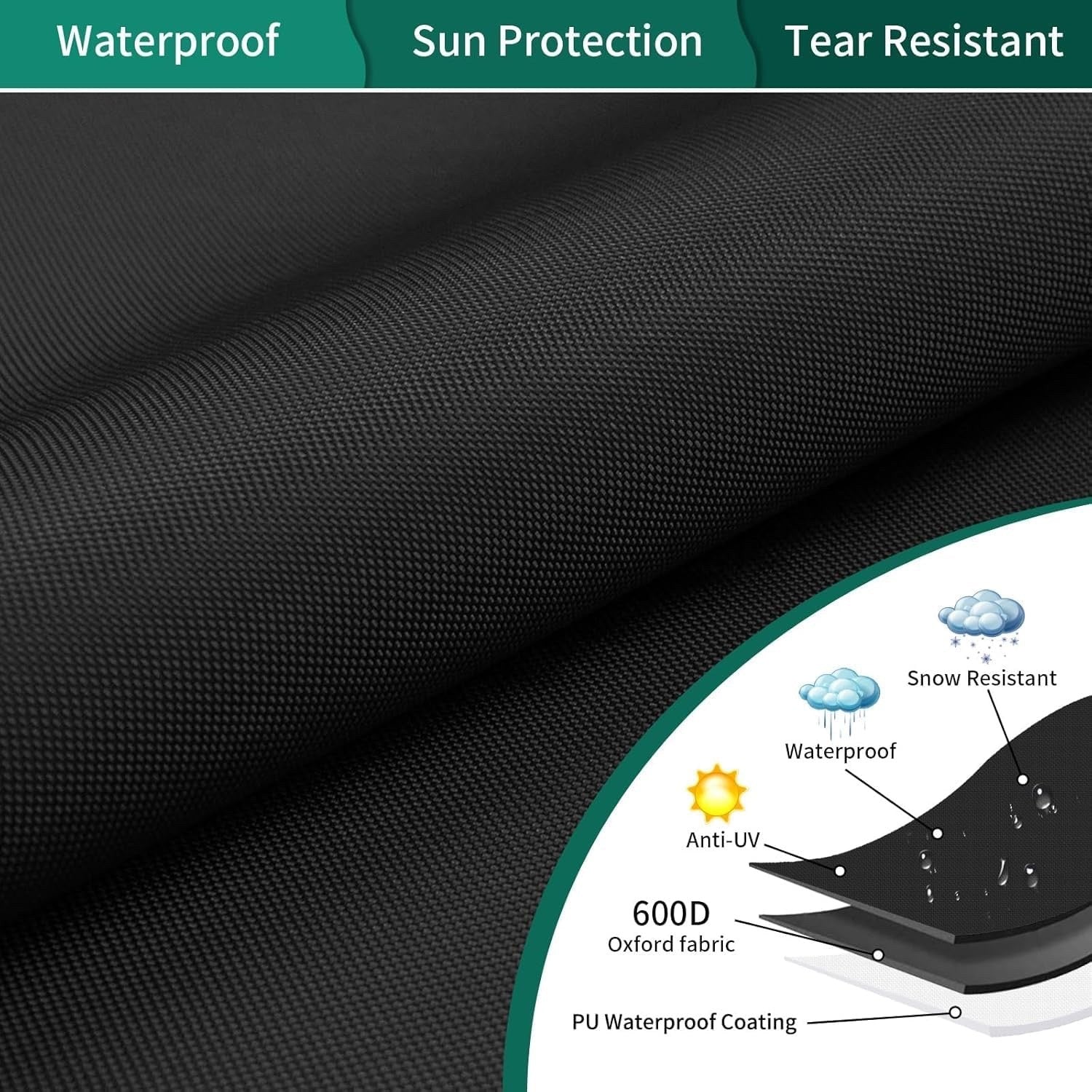 Heavy Duty Waterproof Patio Chair Cover 31x29x36in Outdoor Furniture Black